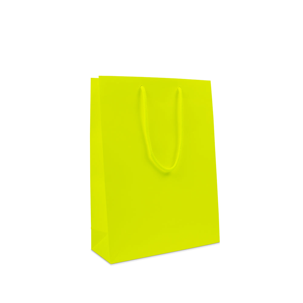 Luxe papieren draagtassen - Fluor mat